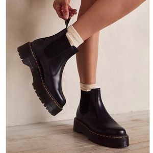 Free People x Dr. Martens 2976 Bex Platform Chelsea Leather Boots $200 Sz 7